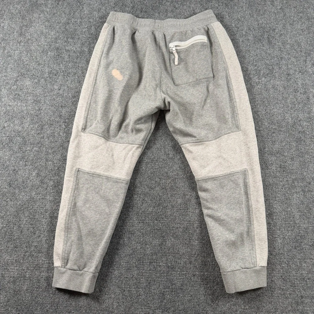 Nike Air Joggers Mens Large Grey Fleece Sweatpants Paneled Zipper Pocket Pockets
